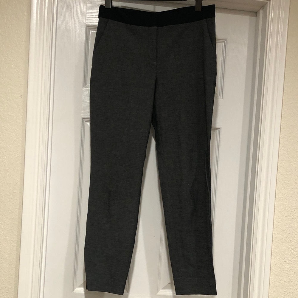 Express Columnist Ankle Gray Womens Pants - Black Waistband